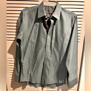 Robert Graham mens sleeve button-down shirt medium green